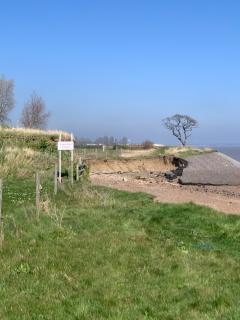 Beach erosion means the coast path is closed just after Waldegraves campsite, it is necessary to detour inland